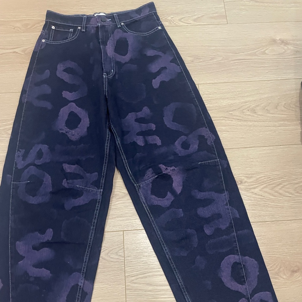 Stylish Purple and Black Patterned Pants